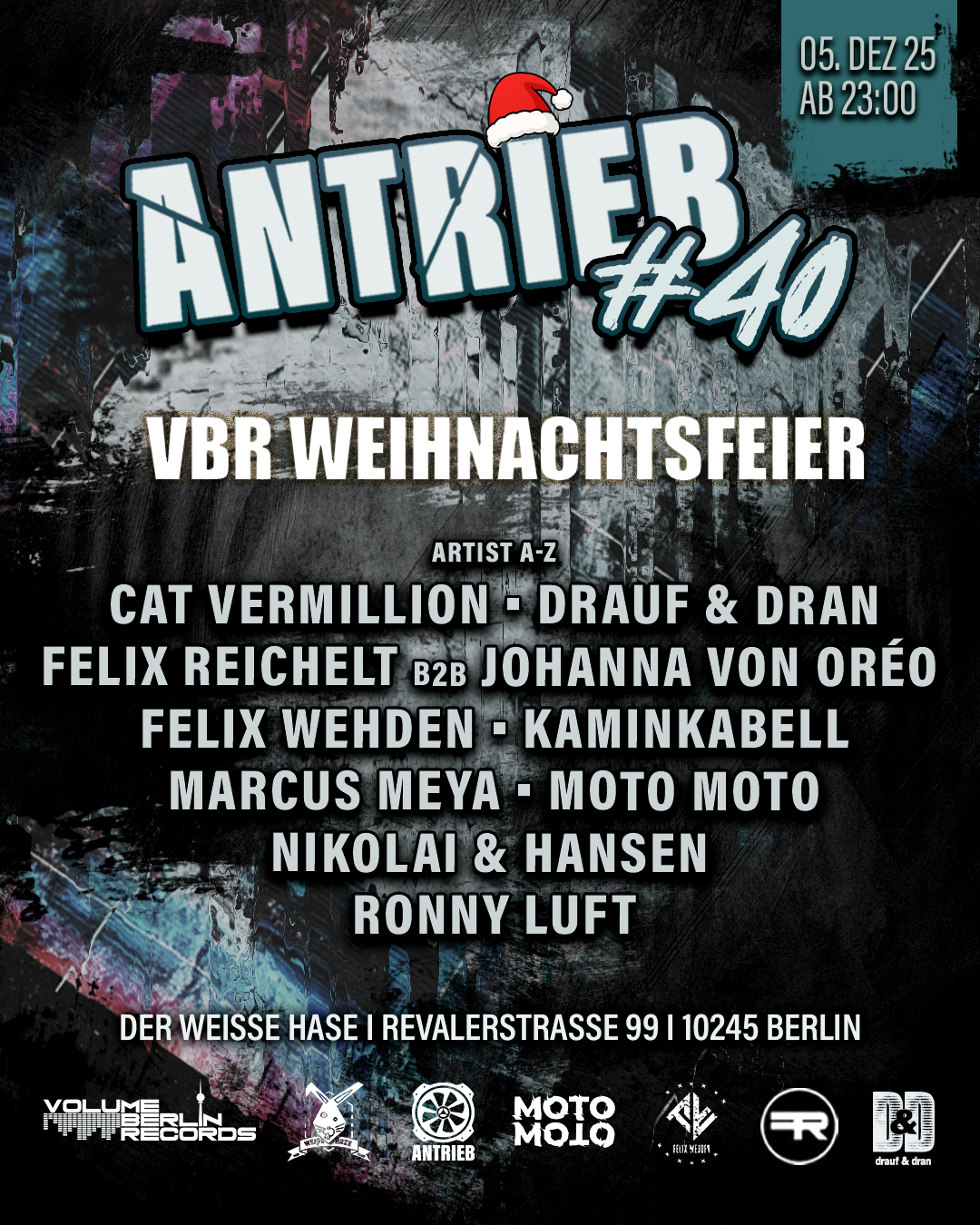 TICKET ANTRIEB #40 VBR WEIHNACHTSFEIER W/ MOTO MOTO + VBR RESIDENTS